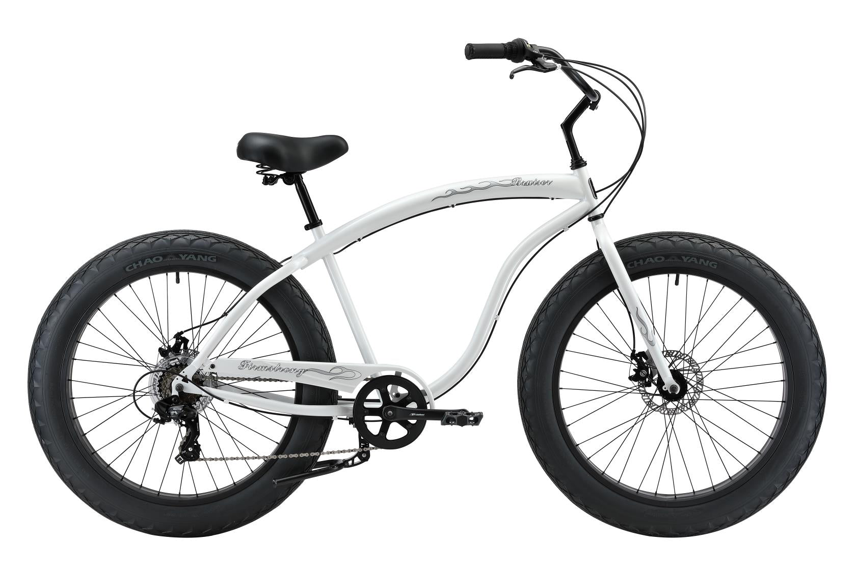Firmstrong Bruiser 7‑speed fat‑tire beach cruiser in white